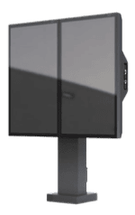 Double-screen outdoor menu board cabinet on a pedestal