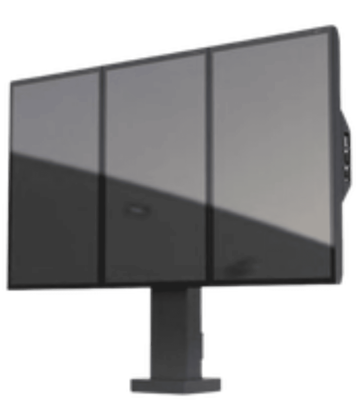 Triple-screen outdoor menu board cabinet on a pedestal